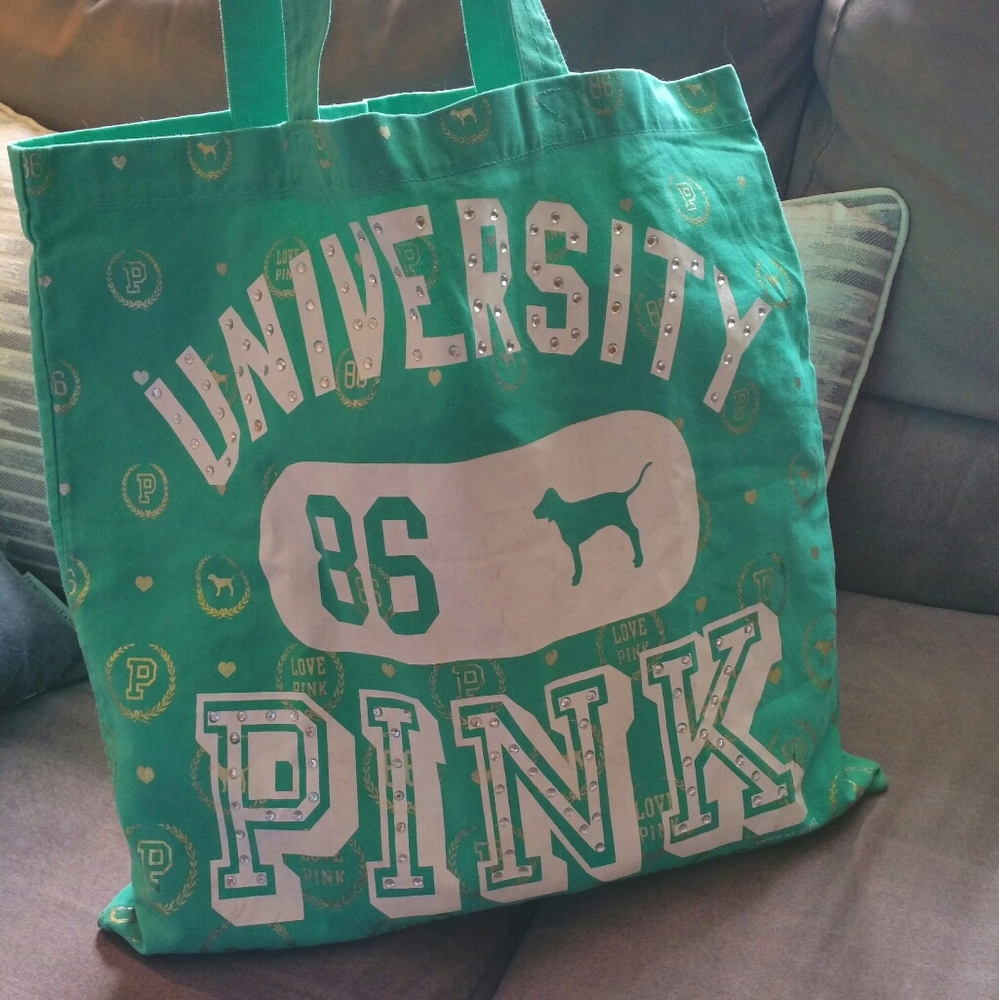 💟Rare PINK Victoria's Secret bling tote